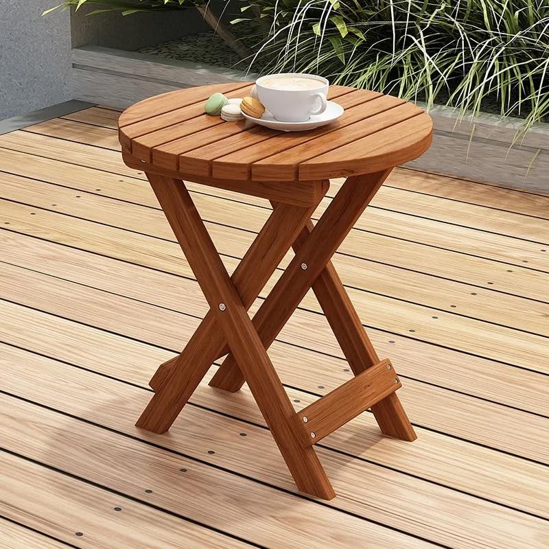 Table pliante en bois avec poutre inférieure stable pour porche