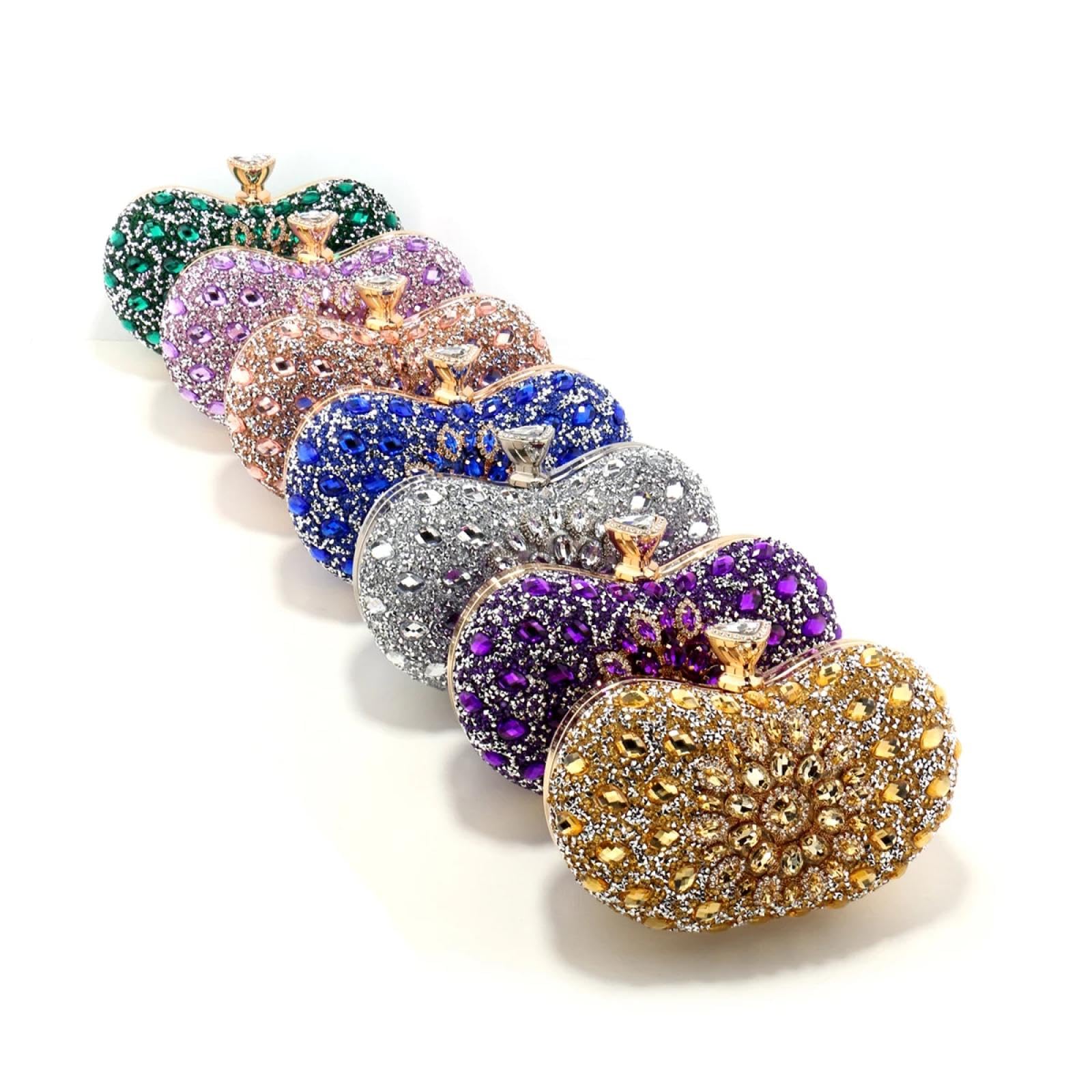 Abendtasche Damen Clutch Glitzer Abend Taschen Strass Acryl Clutch Bag Party Hochzeit Abschluss Ball Event Handtaschen Blumen