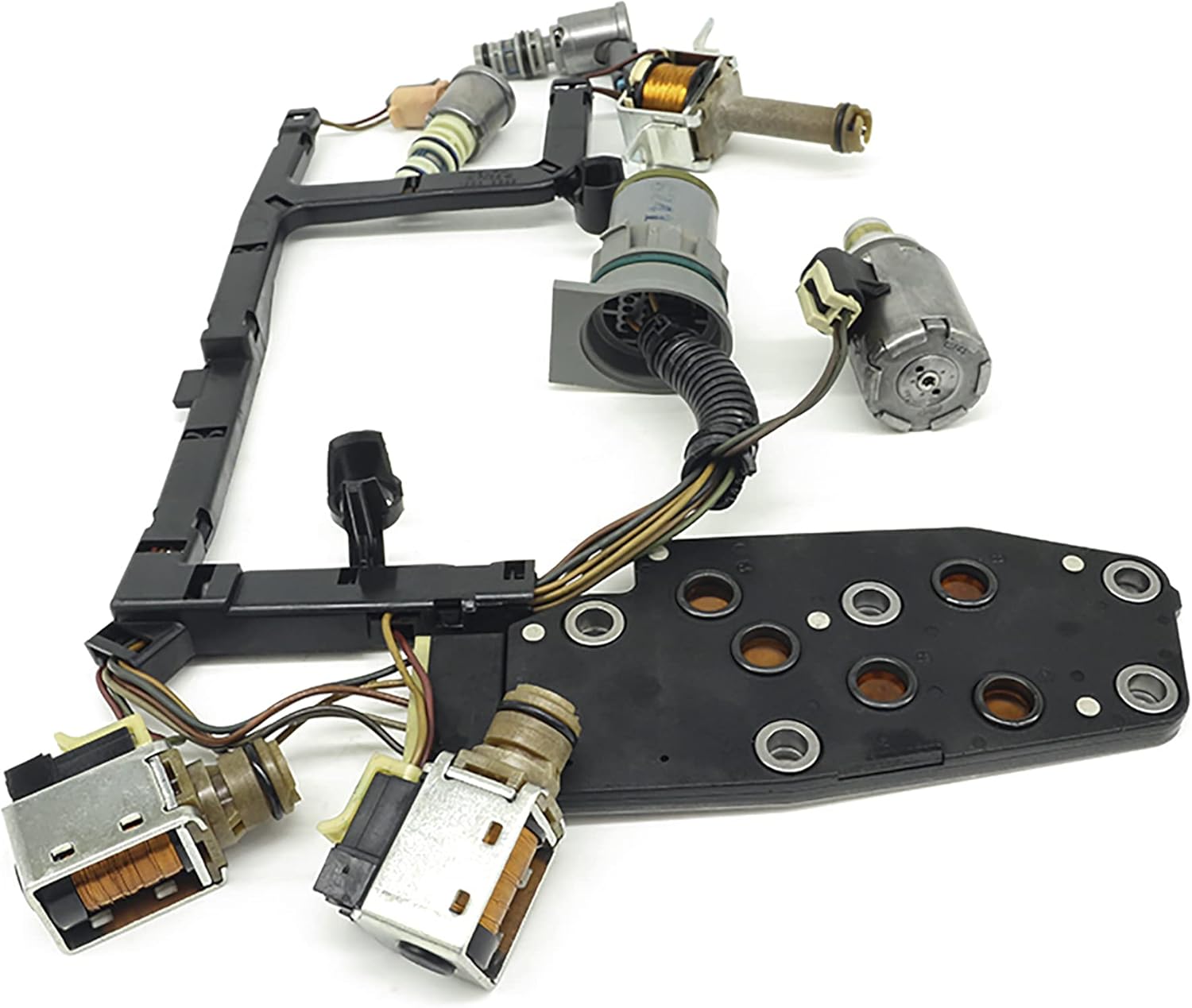4L60E Refurbished Transmission Master Solenoid Kit with Harness Oil Case Washer TCC EPC PWM Shift 3-2 Harness for All GM 2003-2005 with Buick Rainier Cadillac 2003-up