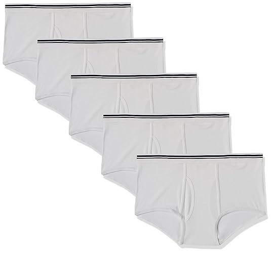 Amazon Essentials Men's Cotton Breathable Tag-Free Briefs Underwear, Pack of