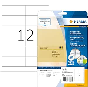 HERMA Self Adhesive Removable Multi-Purpose Labels, 270 Labels Per A4 Sheet, 6750 Labels For Printers, Small, 17.8 x 10 mm (10000),Wit