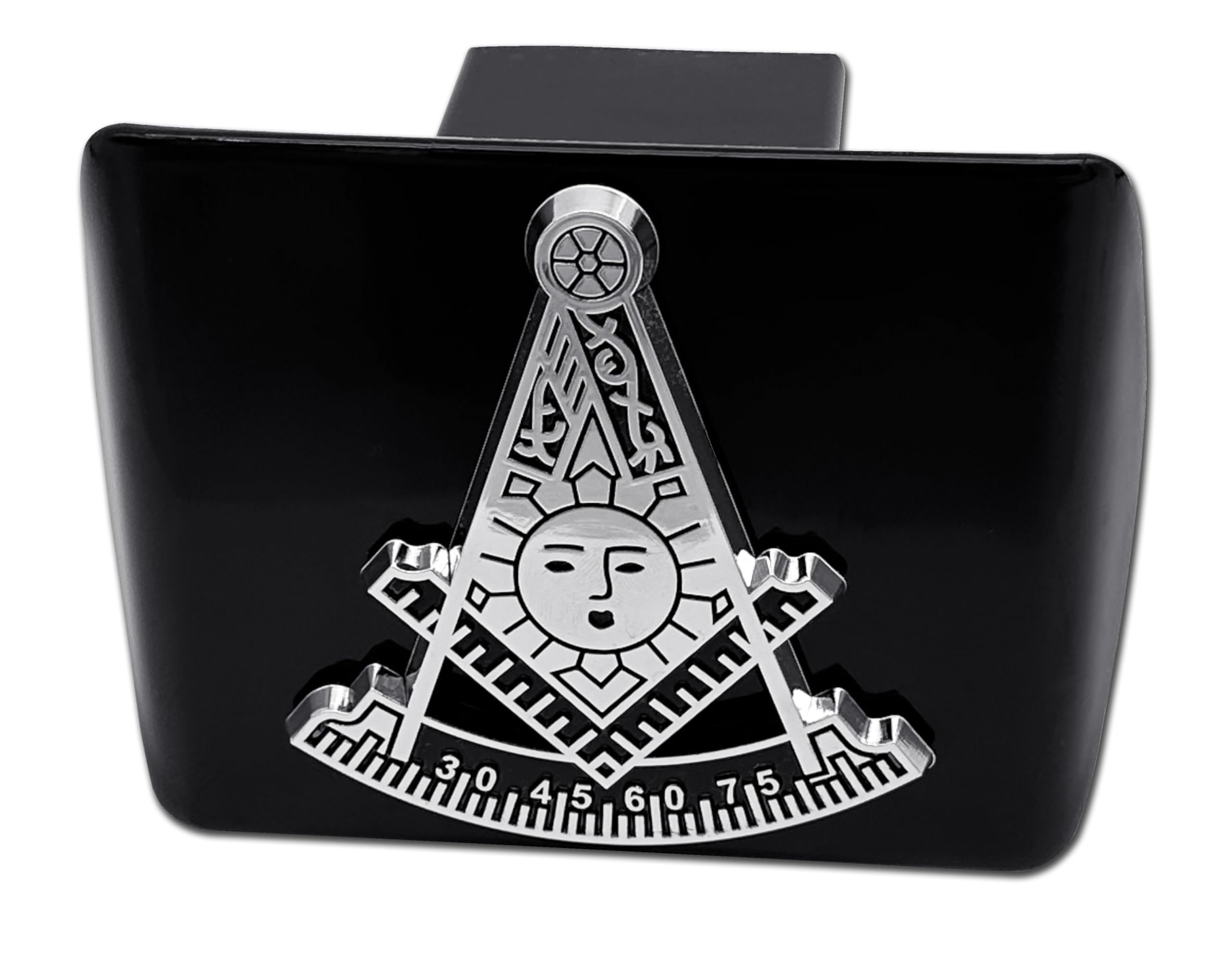 Elektroplate Masonic Compass Sun Hitch Cover - All Metal Black 2" Receiver For Trucks & SUVs