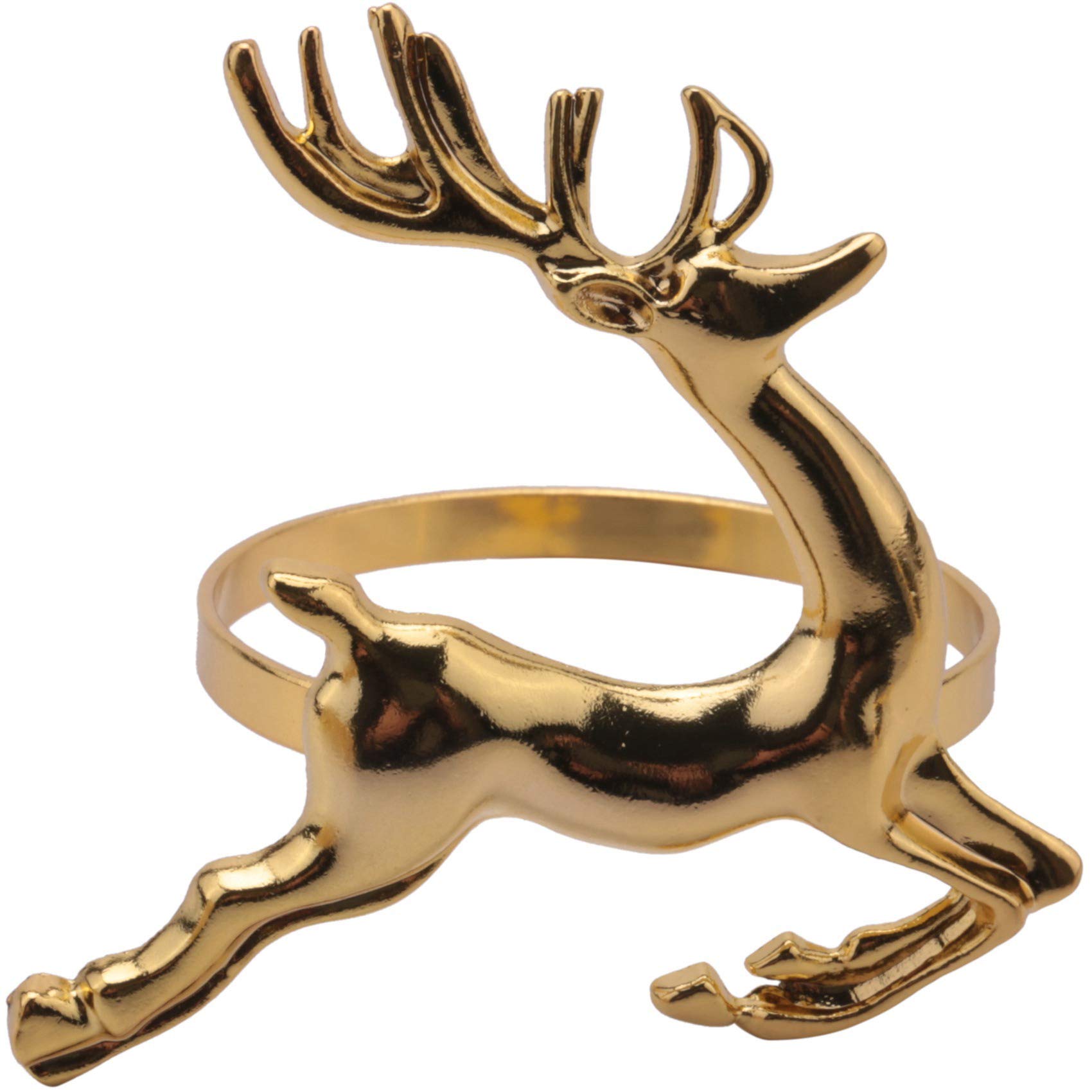 CTRLZS 12Pcs Christmas Deer Napkin Rings Gold Alloy Napkin Buckle Napkin Ring Holder Hotel Restaurant Wedding Party Dinner Table Decoration