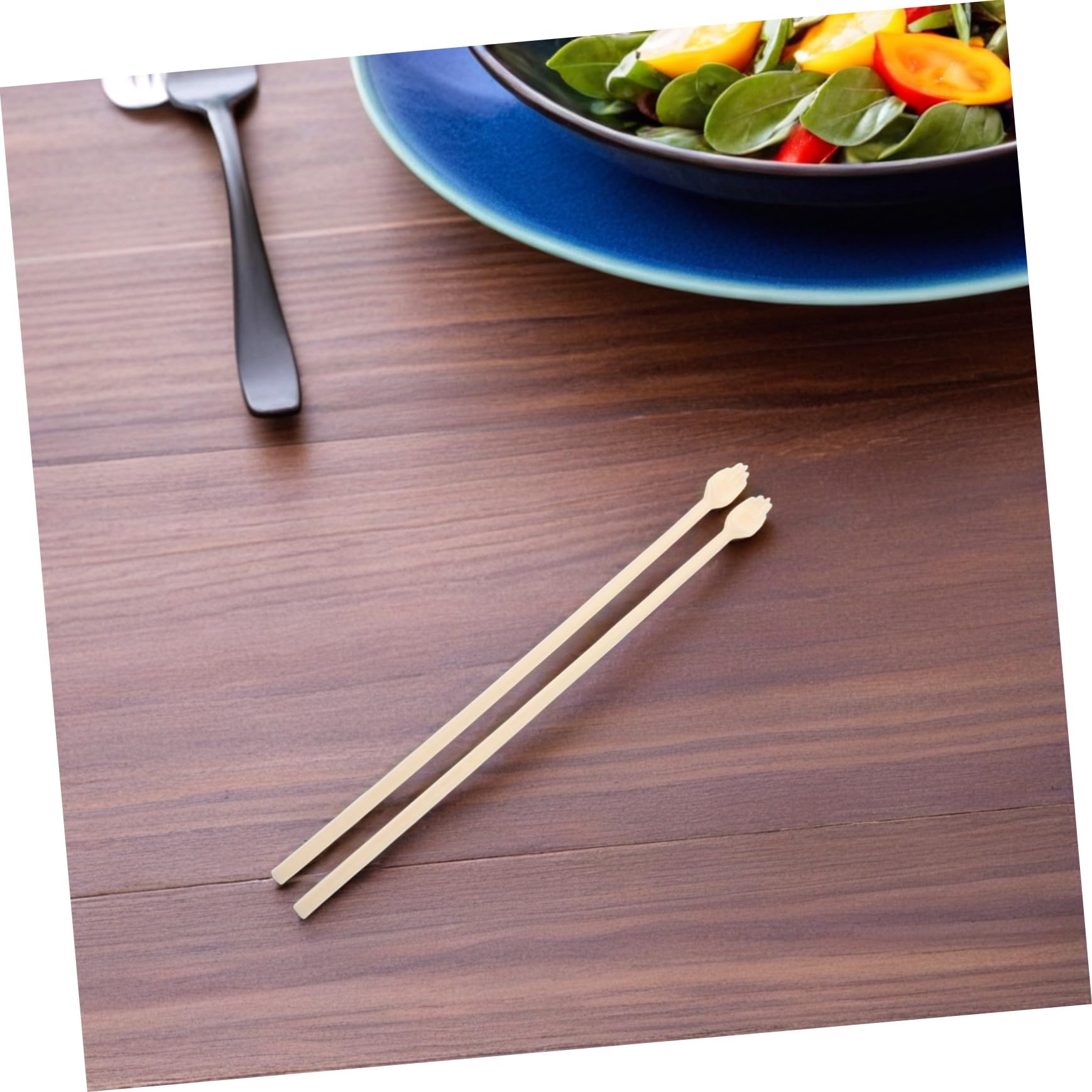 ABOOFAN 40 Paia Funghe Divertenti Bacchette Riutilizzabili Bacchette per Noodles Riutilizzabili Beige Plastica per Alimenti