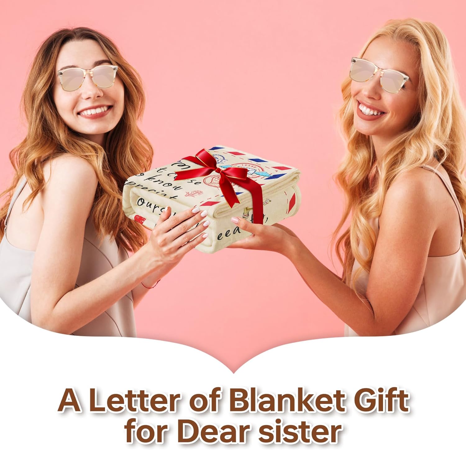 Sister Gifts Throw Blanket for Sisters,Sister Birthday Gifts,Mother's Day,Super Soft Flannel Love Present A Letter Blankets with Butterfly 52"x60" for Christmas,Valentines Day,Bed,Couch - Image 3