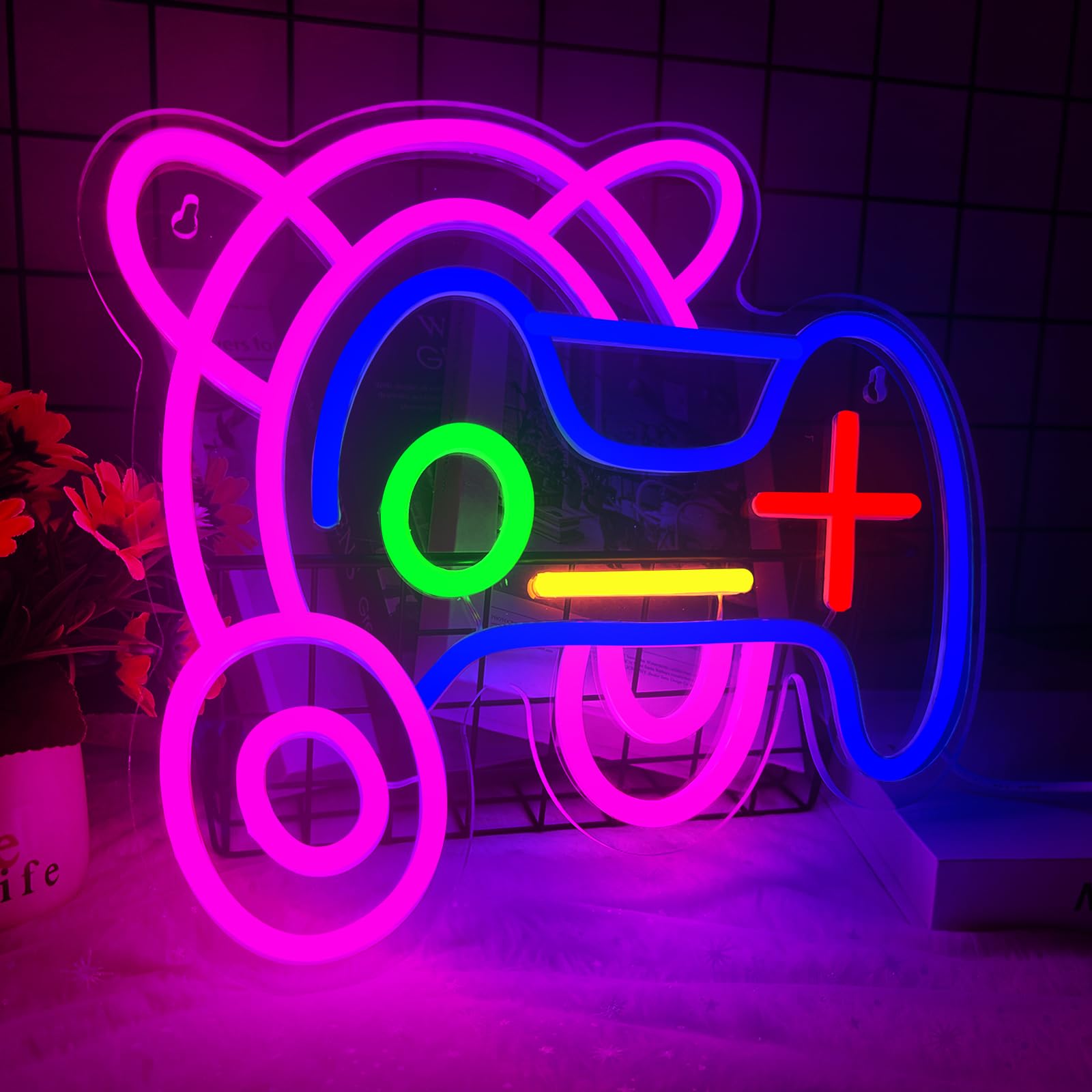 Amazon.co.jp: eoxuefo ゲーミングヘッドセット ネオンサイン 調