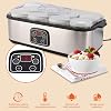 25w Yogurt Maker Machine 8 Individual 180 Milliliters Glass Jars 360 Degree Uniform Heat Automatic Program Control Shutdown Sound Alarm Ice Cream Maker with LCD Display (UK Plug 220vs)