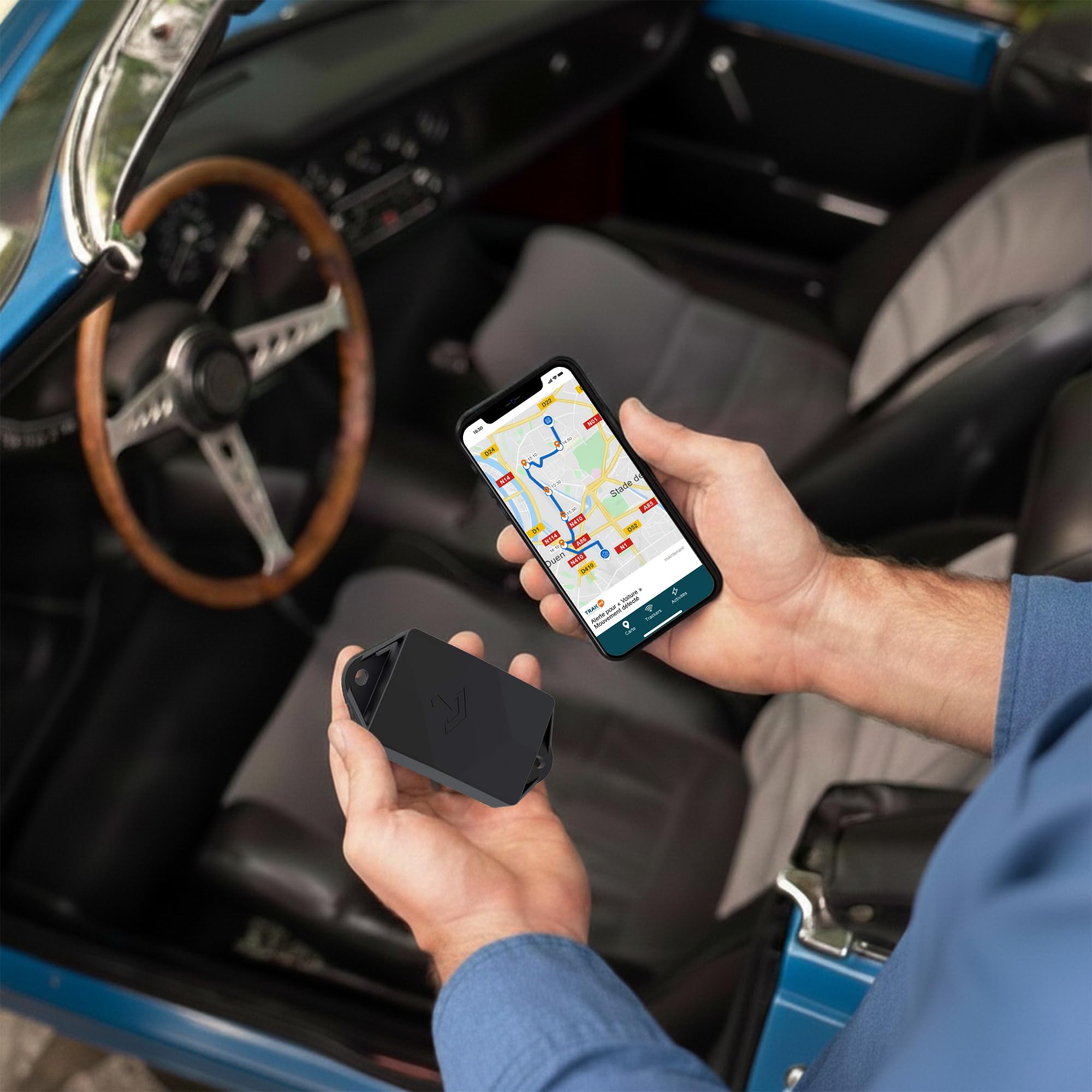 Mini Negro - Rastreador GPS profesional - Autonomía de 3 años - Rastreador sin carga ni cableado - Instalación rápida - Seguimiento discreto y preciso para coche, motocicleta, remolque, barcos