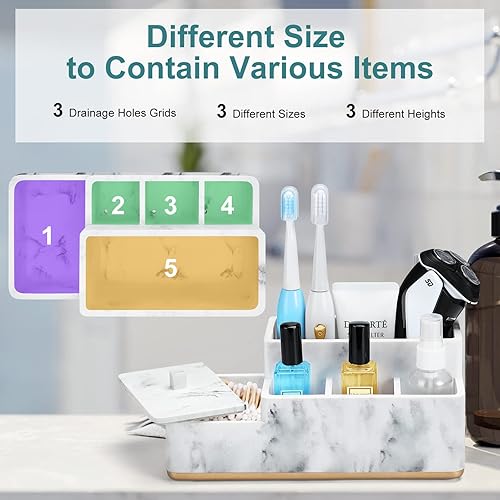 Miniatura 6 de Soporte para cepillos de dientes para baño, organizador de baño, encimera, encimera, fregadero, organizador de fregadero, cepillo de dientes