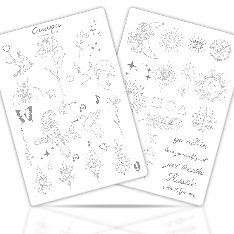 Guapa Placa de Silicone para Prática de Tatuagem com Impressão em Duas Faces, 1,5 mm