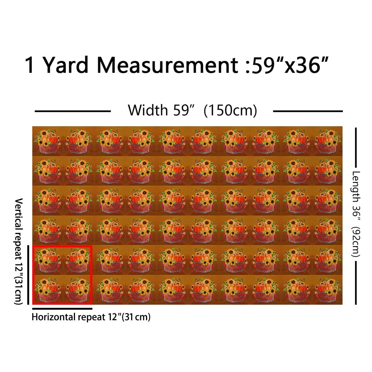 Tela de otoño por The Yard para niños, calabaza, impermeable, para exteriores, decoración de otoño, girasol, granja, tapicería, sillas, decoración de otoño, tela naranja para exteriores, 5 yardas (460