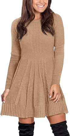 Maisolly Vestido Tipo Suéter Tipo Túnica De Manga Larga Con