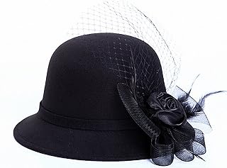Cloche Bucket Bowler Fedora Floppy Derby Vintage Felt Hat Cap Women