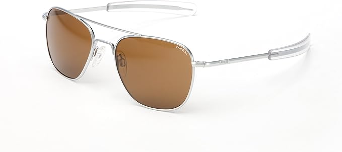 Randolph Engineering Aviator Matte Chrome Sunglasses - Tan Polarized  Bayonet 52MM : Amazon.de