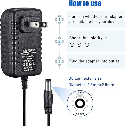 Miniatura 9 de TOBWOLF 2 adaptadores de fuente de alimentación de 9 V 1A, 9 W CA 100 V-240 V a CC 9 V 1 A, adaptador de conmutación universal 9 V 1 A, convertidor
