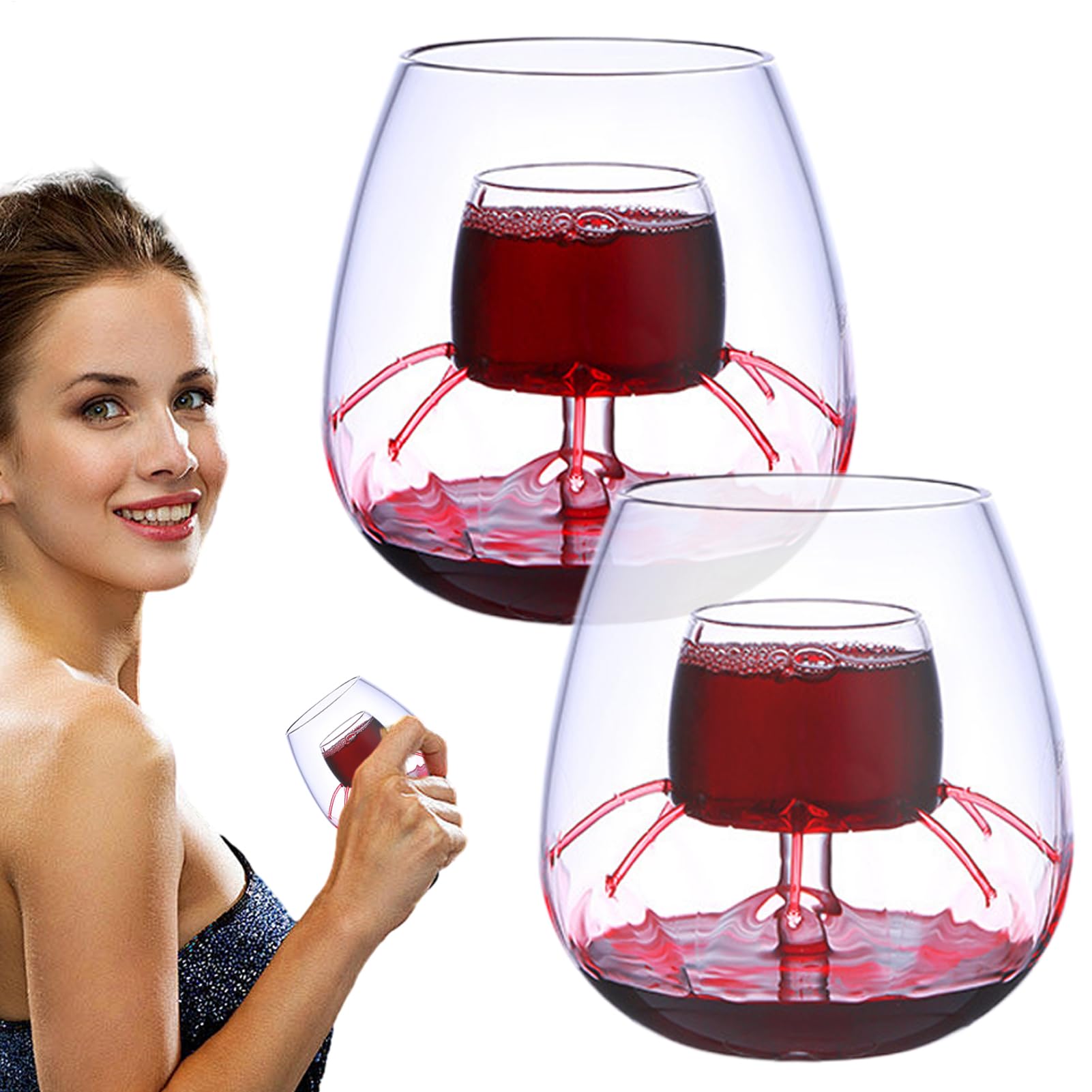 Aerating Wine Disantre - Set di bicchieri in, Drinkware in stile fontana | Display vino da tavola per celebrazione domestica, tazze di presentazione artistiche con ampia base per la ra