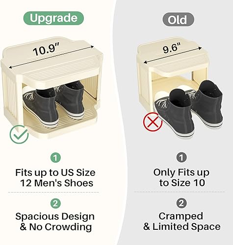Miniatura 4 de Kitstorack Zapatero vertical Zapatero apilable de 8 niveles para armario DIY organizador de zapatos de pie pequeño estante para espacios pequeños y