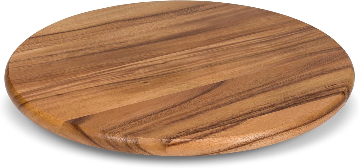 Abbott Collection Large Round Lazy Susan Tray - Acacia Wood, Brown (16" D)
