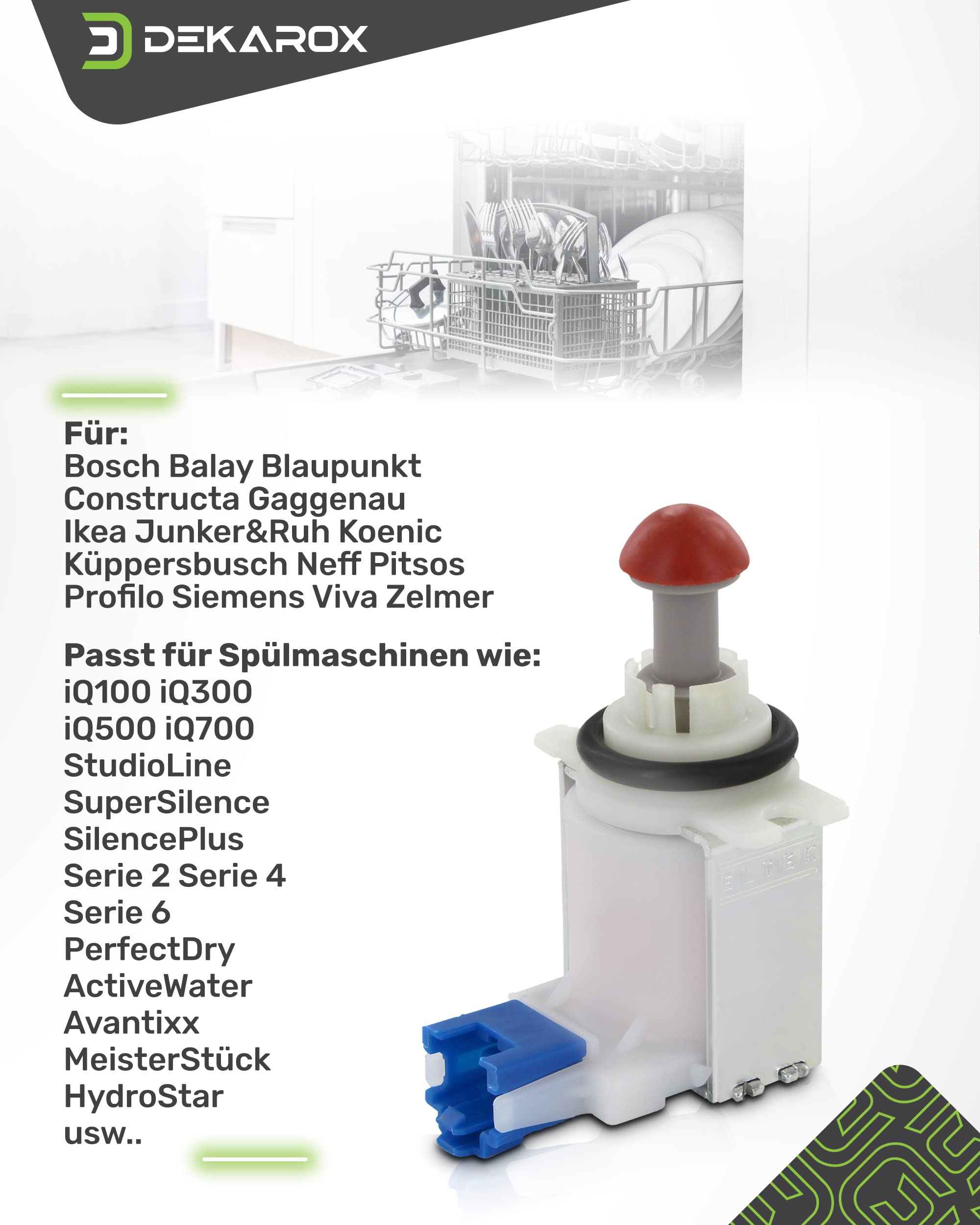 Magnetventil bei Fehler E19 für Bosch Siemens Neff Constructa Balay 11033896 631199 00631199 für Wassertasche in Spülmaschine Geschirrspüler