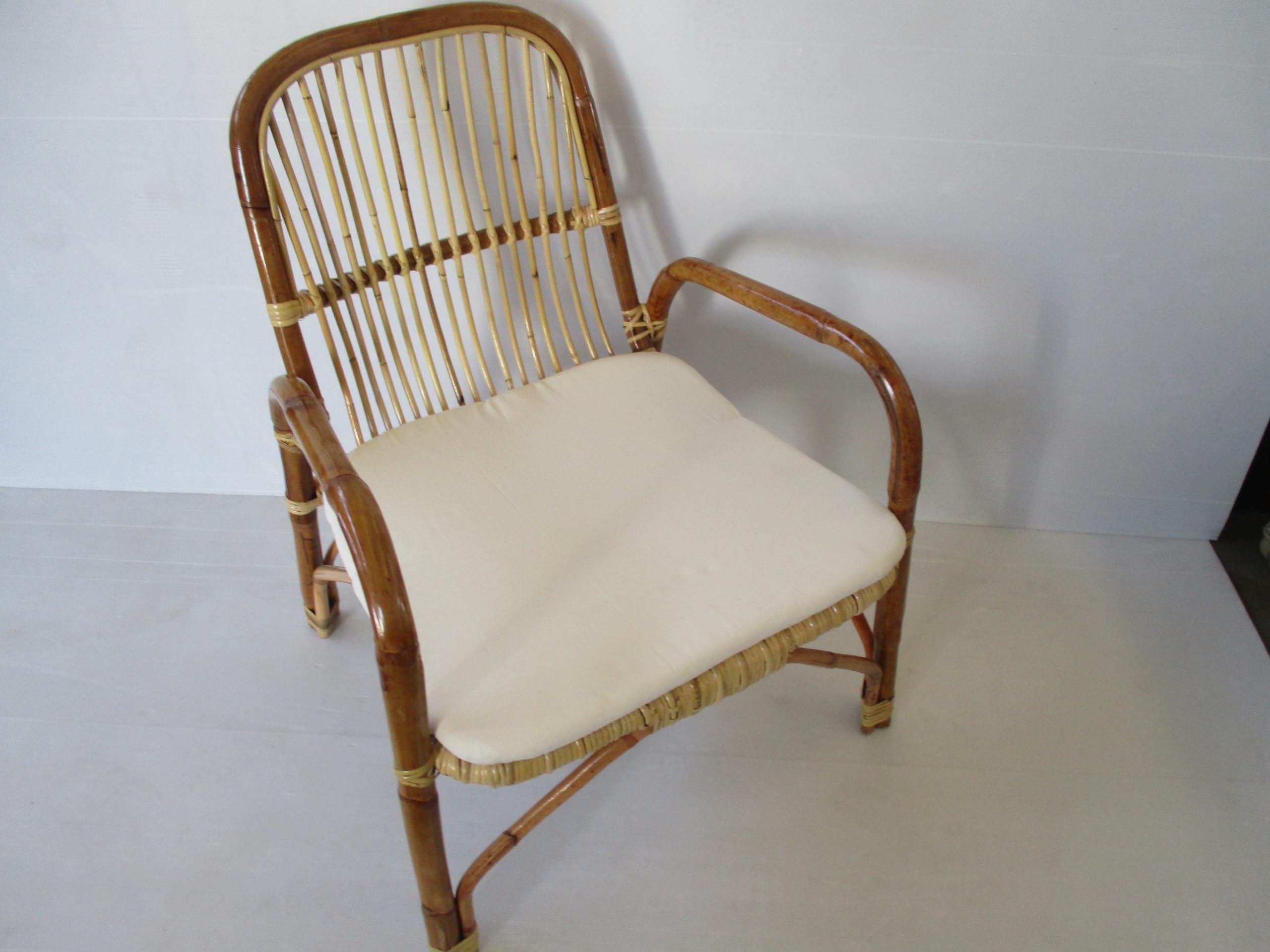 poltrona vimini rattan naturale sedia CM 60X61X83 H pe interno ed esterno con cuscino