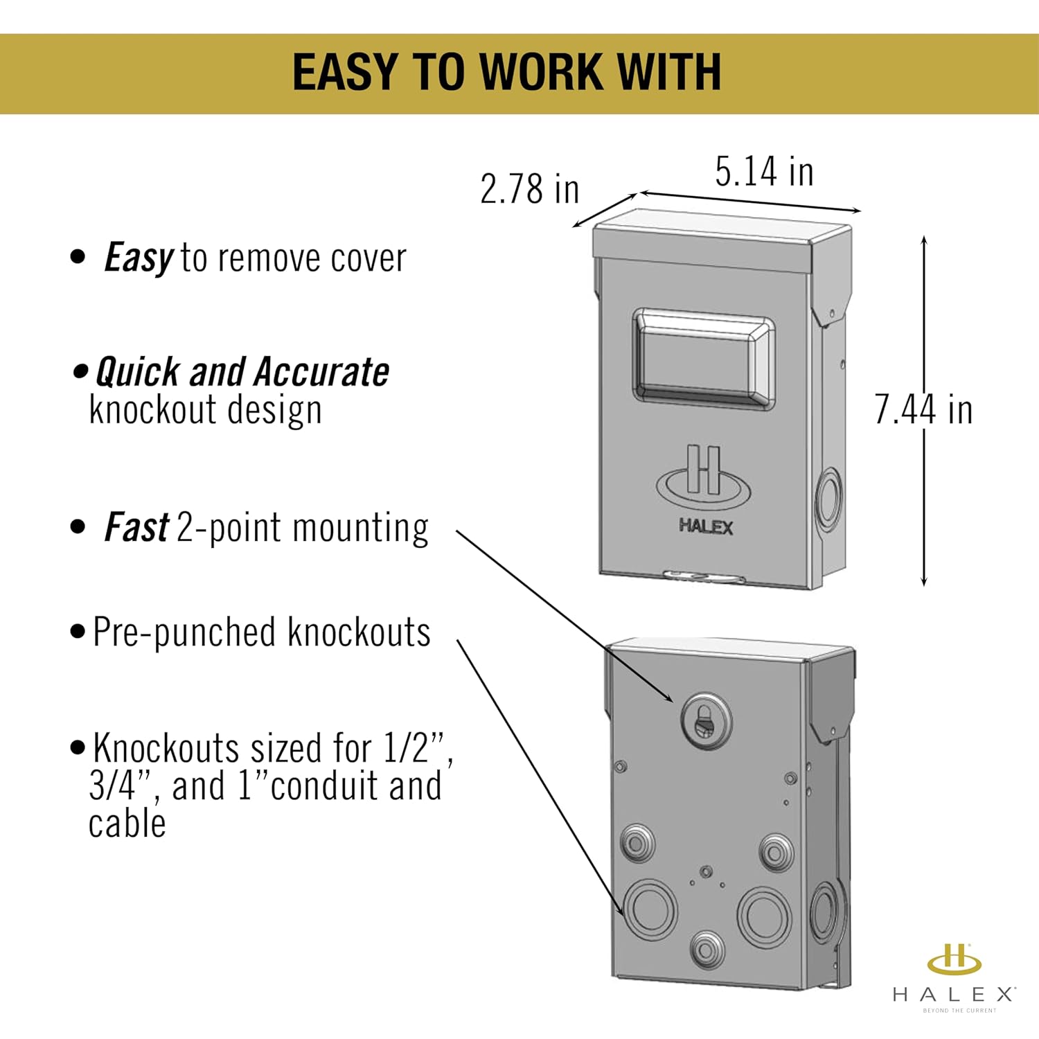Halex 60 AMP AC Non-Fused Disconnect with Pull-Out Switch (HNF60R) 120/240V Metallic UL Listed, ANSI Certified, NEMA 3R Rated for Professional Install 10 per-Pack