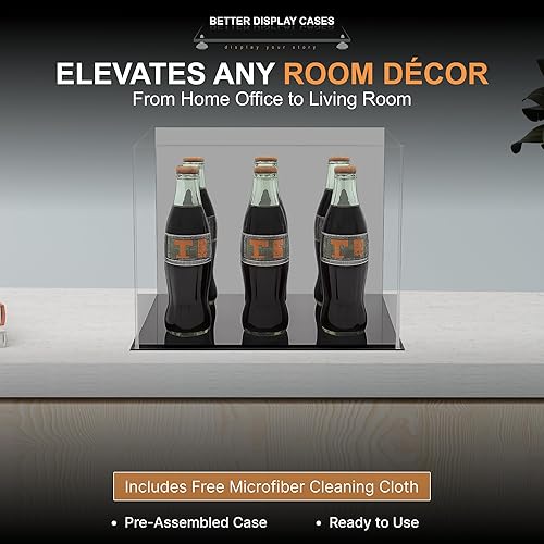 Vista 188 de Better Display Cases Versátil vitrina de acrílico transparente - Caja rectangular grande con base blanca 18" x 12" x 3" (BK09)