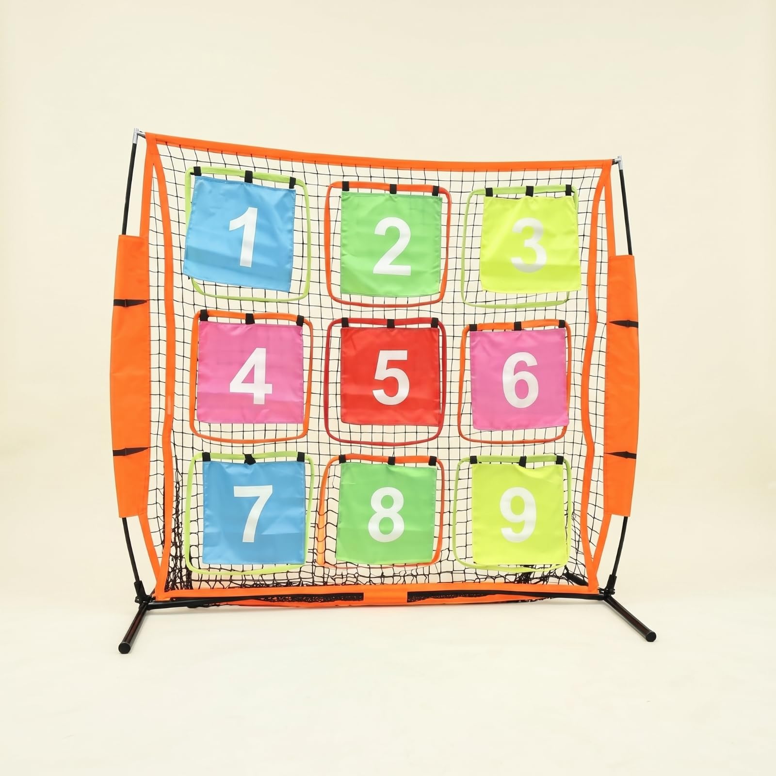 F Fityle Red de Lanzamiento Infantil Red Objetivo Diana Práctica con 3x3 y Puntuación Visible Estructura Estable con Estacas y Bolsa Incluida Adecuada para