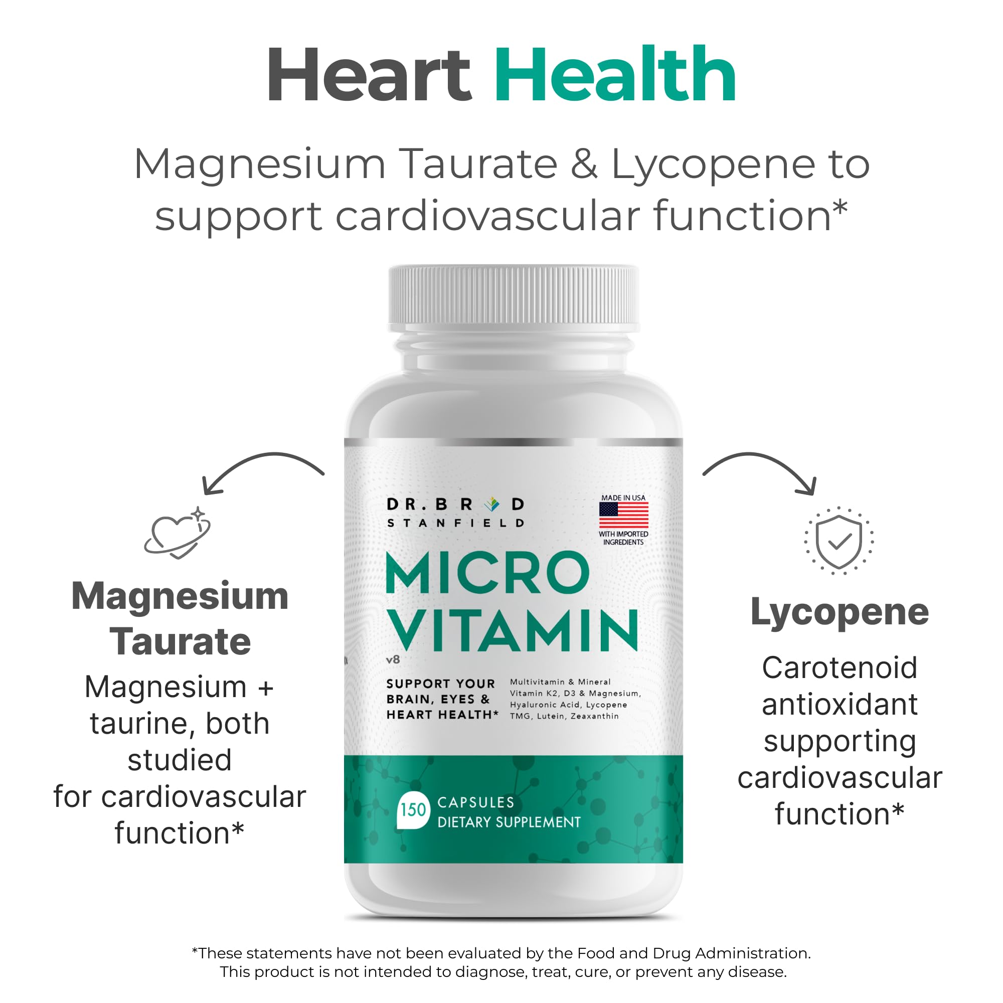 Dr Brad Daily Dosis Baja Multivitamina y mineral para hombres y mujeres para apoyar el rendimiento cognitivo y la memoria + ácido hialurónico para la salud de la piel + TMG para ejercicio (150