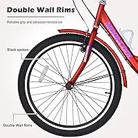 Vista 30 de H&ZT Triciclo para adultos, bicicleta de 3 ruedas, triciclo crucero, con engranaje de 7 velocidades, mango de freno de estacionamiento, escalón