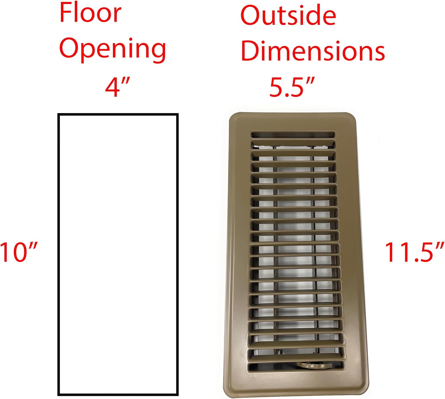 Metal Magery 4" x 10" Floor Register Covers Brown 4 x 10 Heavy Duty Steel Walkable Floor Vents 4x10 (6)