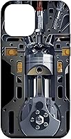 Vista 16 de Mecánico Motor Metal Pistón Cilindros Metal PC Case para iPhone 17
