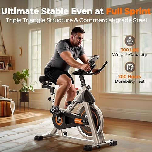Vista 12 de YOSUDA Exercise Bike, Brake Pad Stationary Bike for Home with Exclusive App, Magnetic Indoor Cycling Bike with 300 lb Weight Capacity, Low Noise