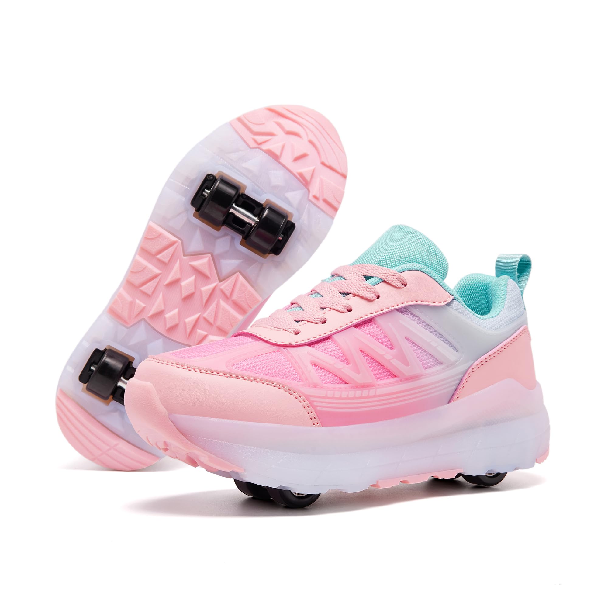 ANEFUN Roller Skate Shoes for Girls Boys Kids Detachable Sneakers with Wheels Fashion Wheeled Shoe