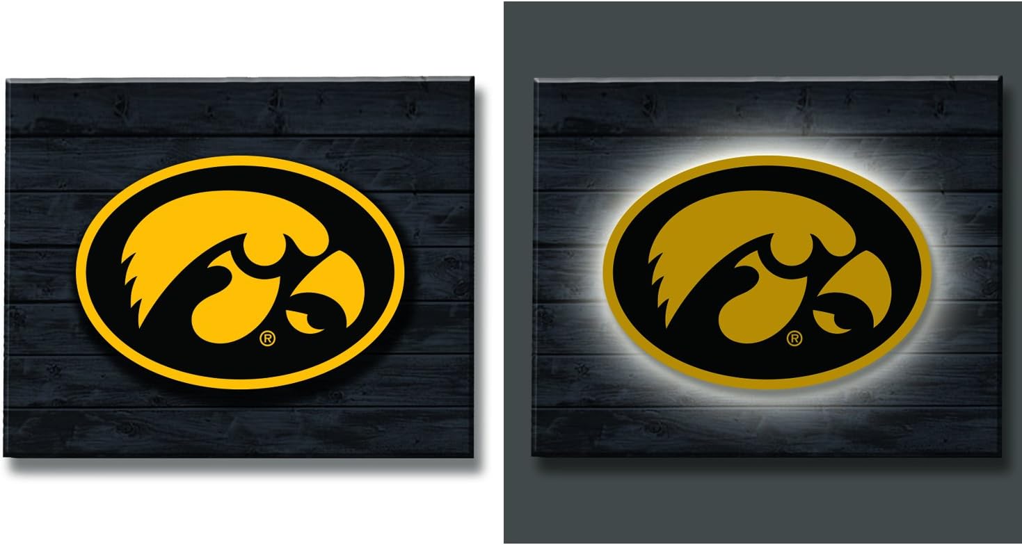 Team Sports America Iowa Hawkeyes Lit Mixed Material Wall Decor