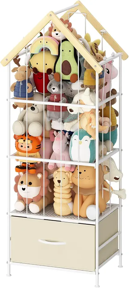 Organizador de Brinquedo Infantil, Estante para Guardar Brinquedos com Gavetas, Grande Capacidade, para Quartos de Crianças, Quarto, Sala de Jogos, Branco
