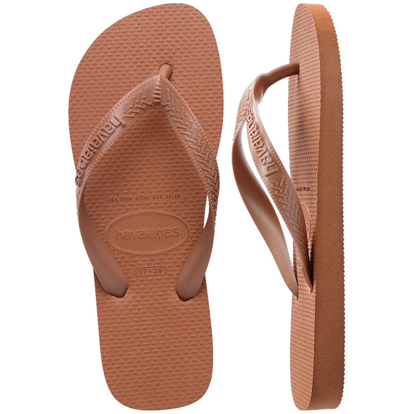 Havaianas Infradito Uomo Top Senses Dark Brown Ciabatte in gomma mare piscina Sistema Taglie Calzature EU Adulto Numero range Media