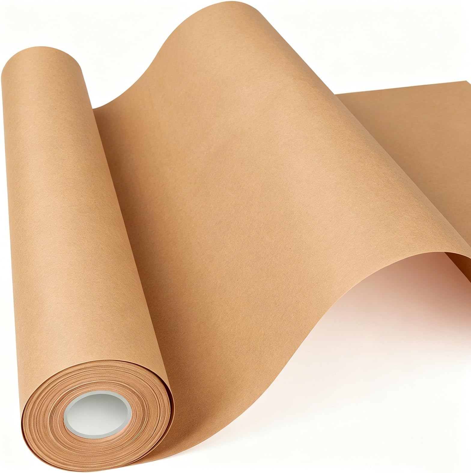 Donyang Brown Wrapping Paper 17.5"x600"(50'), Kraft Craft Bulletin Board Paper for Bouquet Flower Art Easel Gift Wrapping, Table Floor Covering Poster Book Decorative Packing Shipping Moving Supplies
