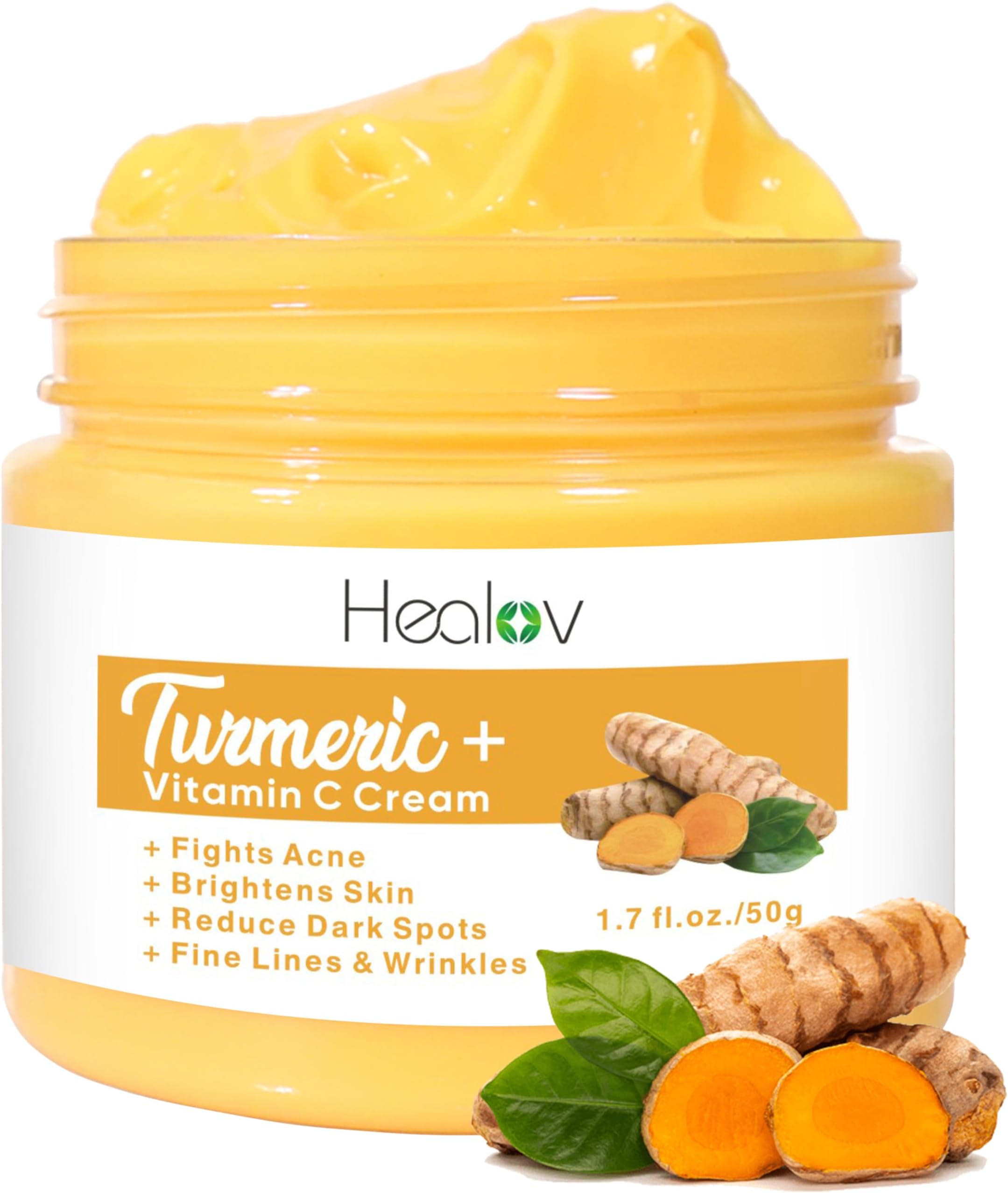 Turmeric Face Cream for Face & Body - All Natural Turmeric Skin Brightening Lotion - Turmeric Cleanses Skin, Fights Acne, Evens Tone, Fades Scars, Sun Damage, & Age Spots - Pure Turmeric Cream Healing