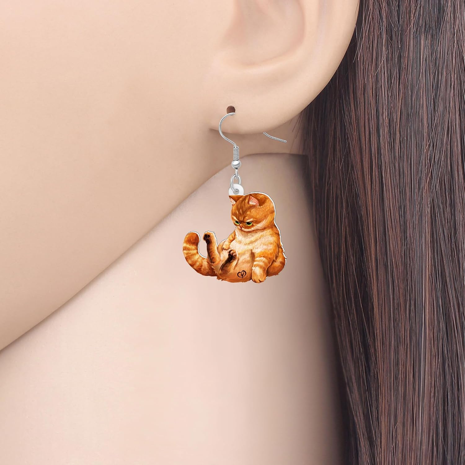 WEVENI Cute Tabby Cat Earrings Kitten Gifts for Pet Lovers Owners image 2