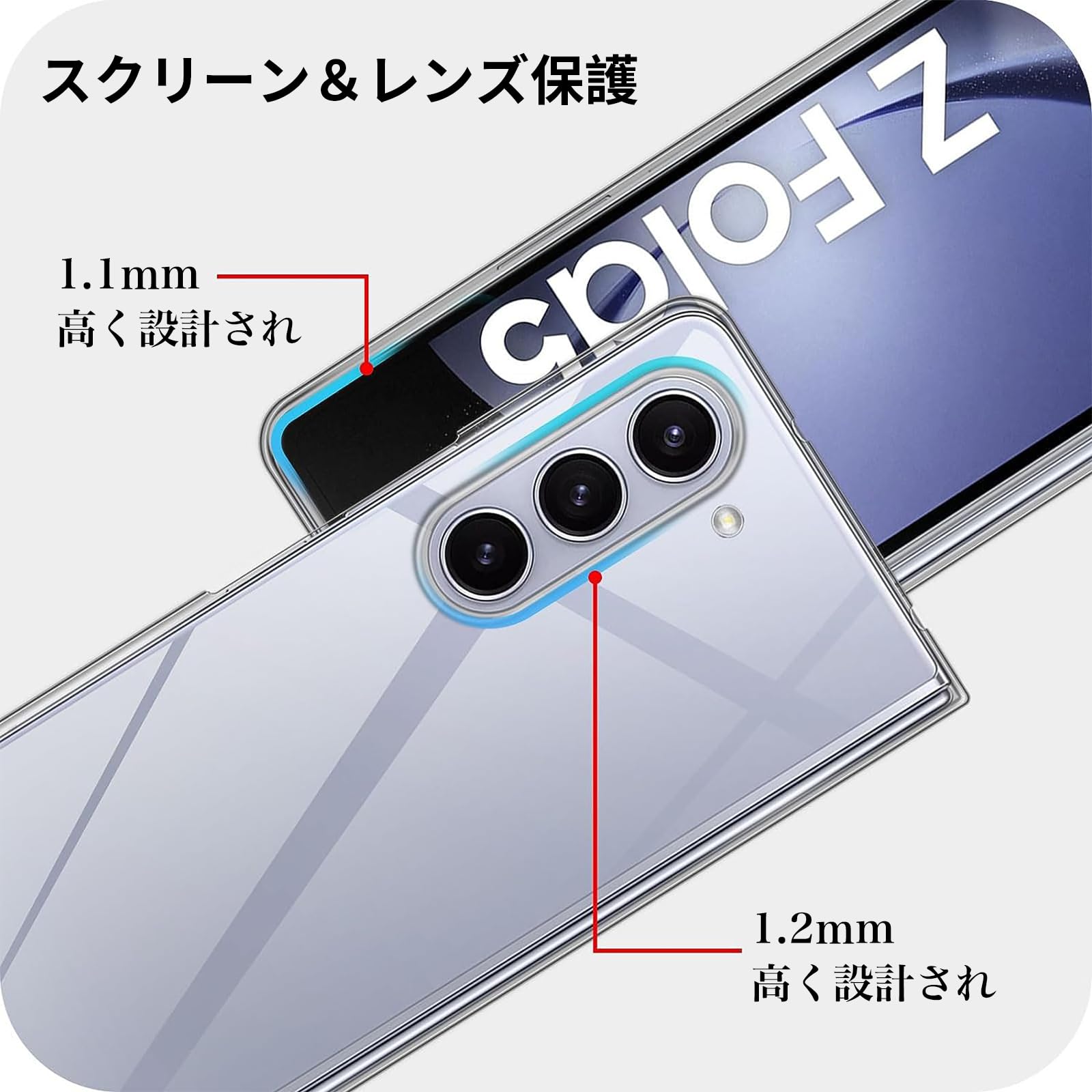 Amazon.co.jp: Galaxy Z Fold5 ケース 透明 PC素材 耐衝撃