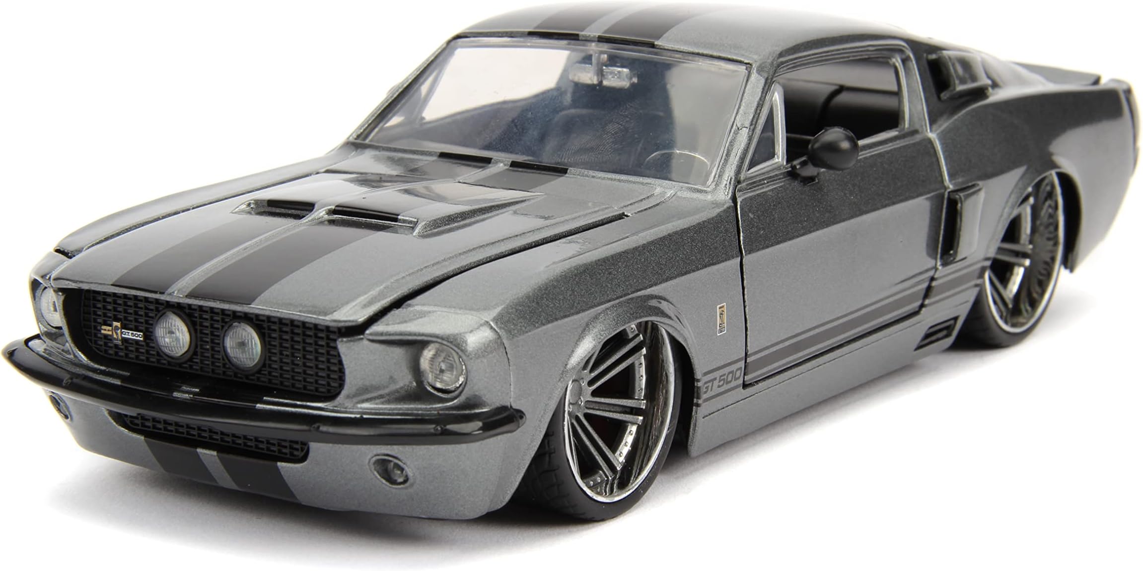 Jada 31452GY Shelby GT500 Grey Black Stripes 1:24 Scale