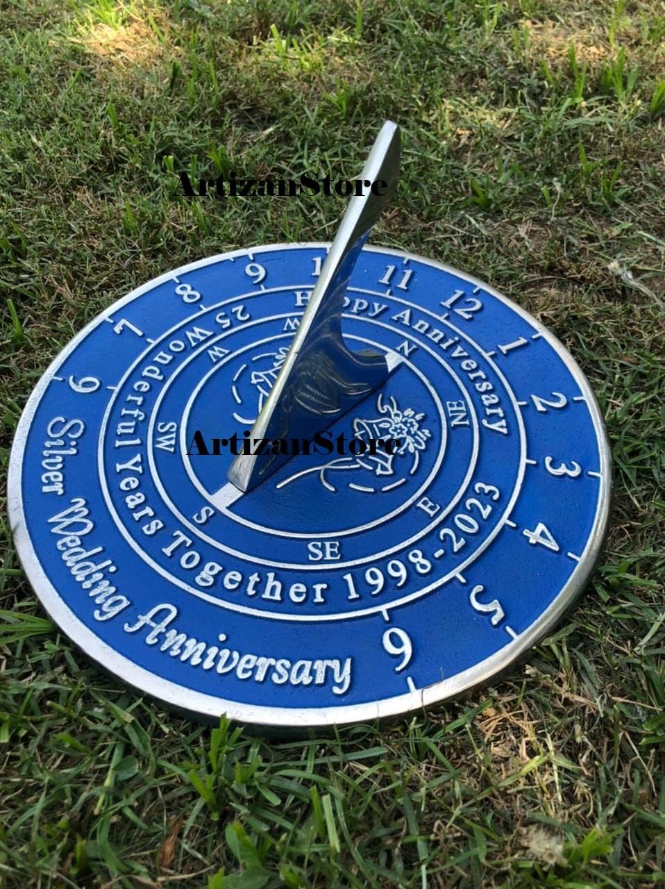 25th Wedding Anniversary Sundial Gift Solid Brass Wedding Anniversary Sundial Gift Idea is A Great Present for Him, Her, Parents, Or Couple for 25 Years Marriage Anniversary