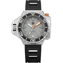 watchdives WD1968 Automatic Dive Watch for Men, 300M Water Resistant Sapphire Crystal Watch, Full Lume Ceramic Bezel BGW9 Luminous, 316L Stainless Steel Mechanical Watch with Leather Strap