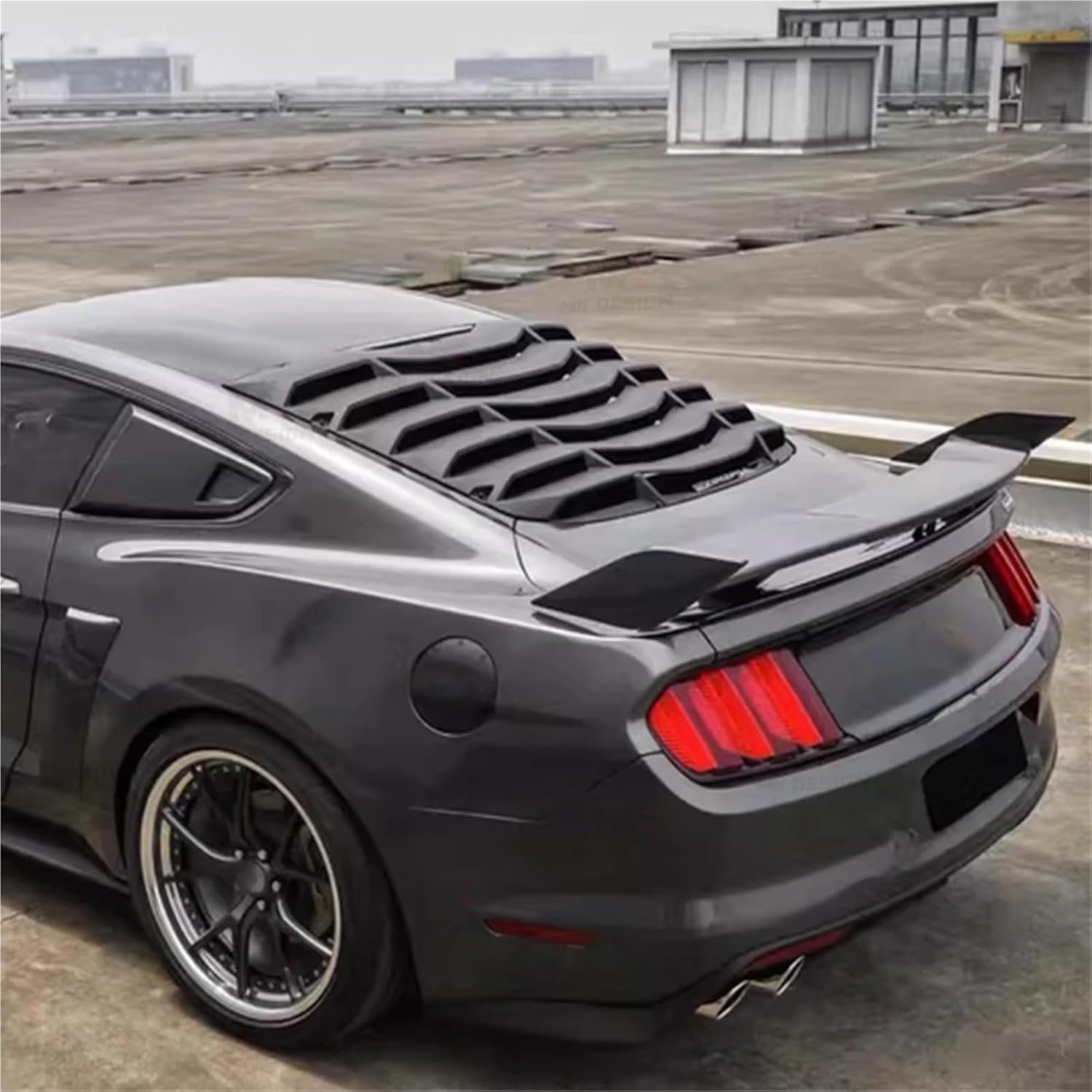 ABS Black Rear Window Louver Sun Shade Cover for Ford Mustang 2015-2023 Body Kit Car Accessories(Bright Black)