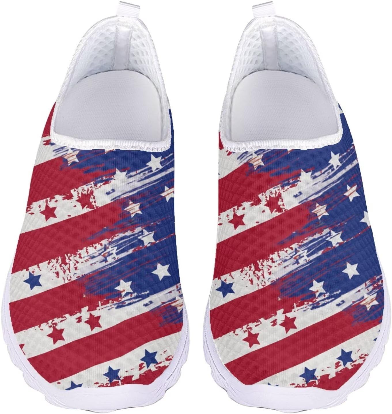 Slip On Walking Shoes for Womens Breathable Running Tennis Sneakers Comfort Anti-Slip Athletic Shoe for Travel Size 5.5-11.5 White Sole