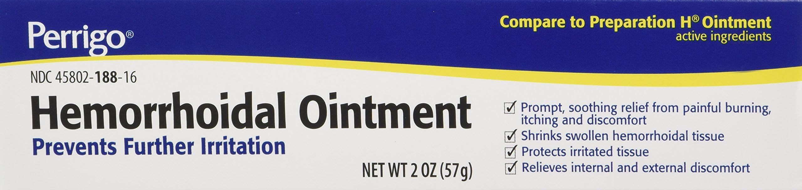 Hemorrhoidal Pain Relief Ointment Generic for Preparation H 2 oz (57g) Per Tube, 2 Ounce (Pack of 3)