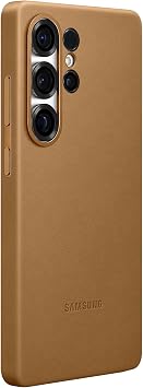 حافظة جلدية صناعية رسمية لهاتف Samsung Galaxy لهاتف Galaxy S25 Ultra، لون الجمل