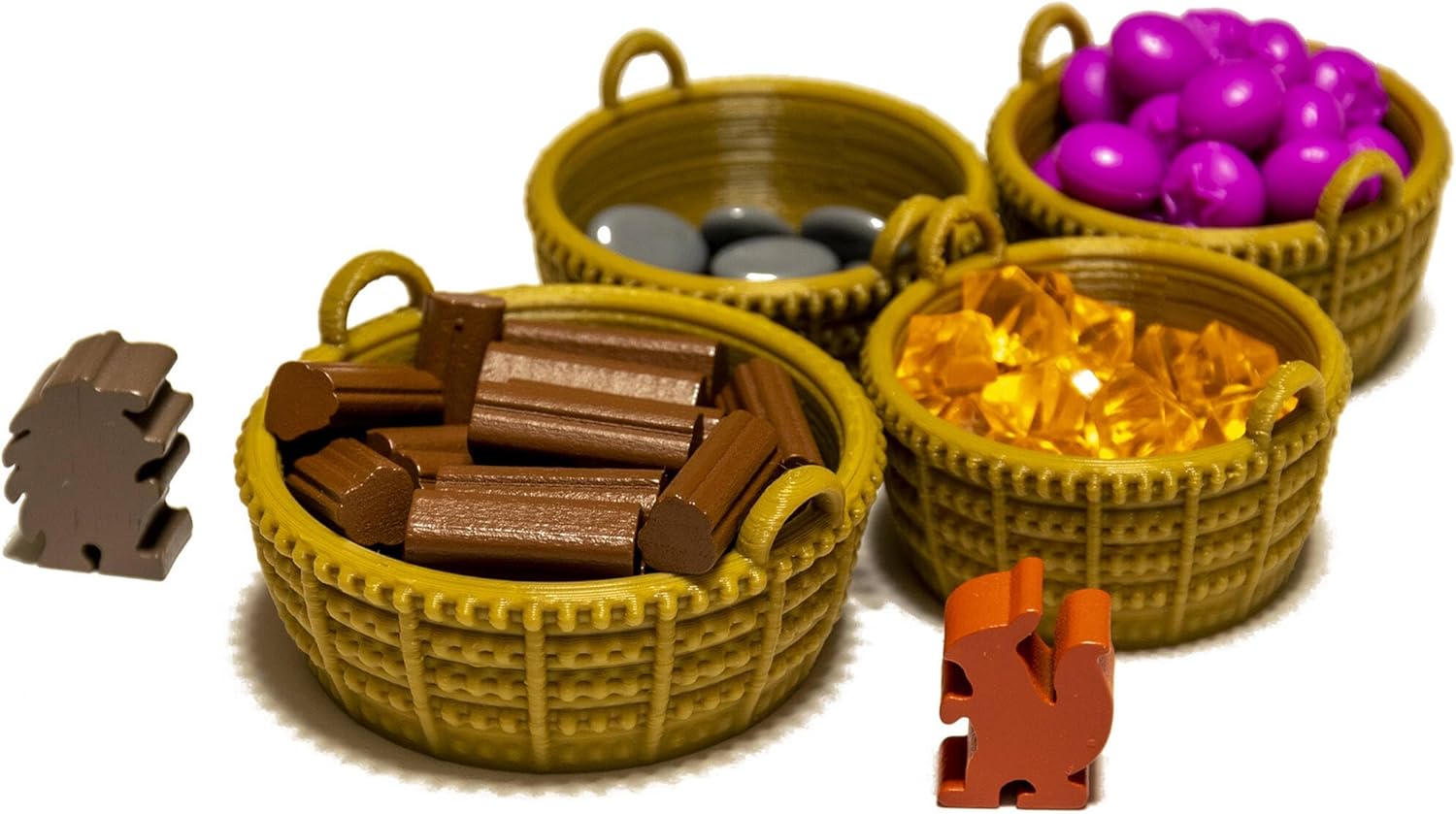 Everdell Board Game Upgrade Expansion - Basket Pack (4PCS) | Board Game Accessories & Tokens