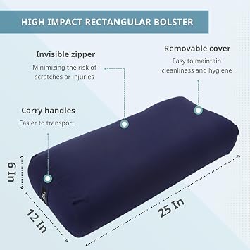 Everyday Yoga Premium Bolster, Soft Meditation Pillow, Multi-Colors