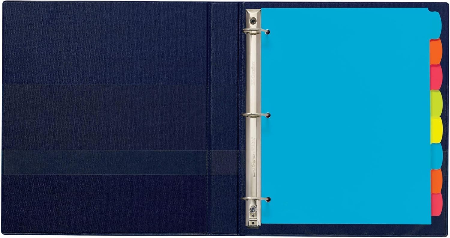 Avery Write & Erase 8 Tabs Plastic Divider for 3 Ring Binders, 6 Sets (8 Colors)
